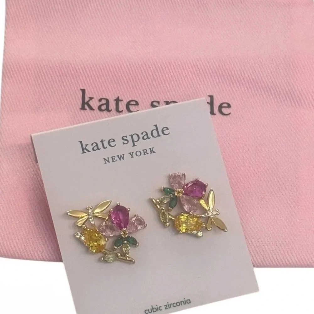 Kate Spade Pink and Yellow Cluster Earrings